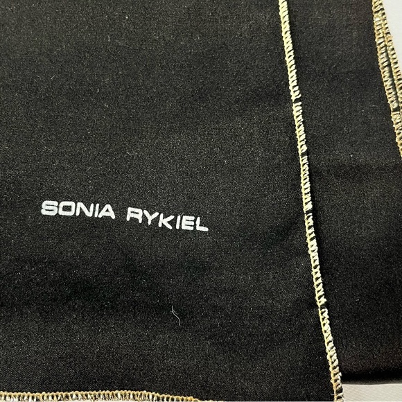 Sonia Rykiel Black with Metallic Gold Edge Detail Rectangle Scarf - Picture 2 of 6